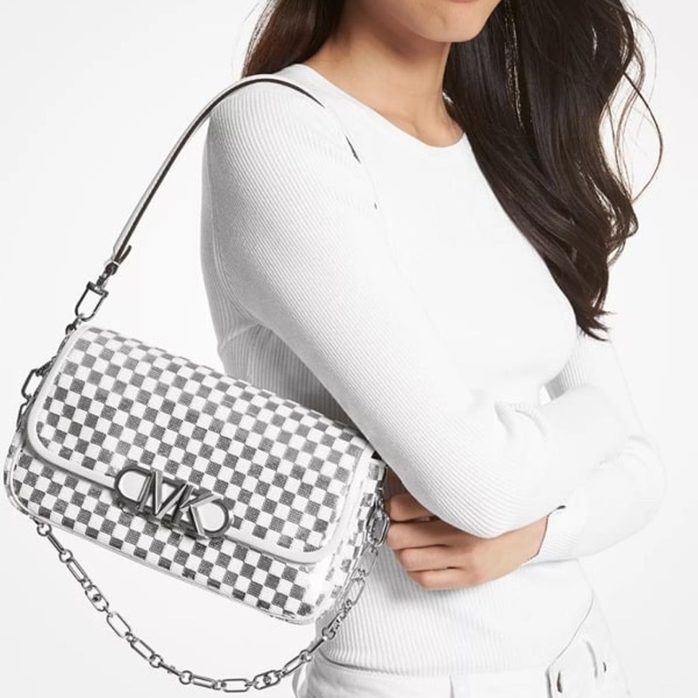 NWT Michael Kors Parker Medium Convertible Pouchette Shoulder Bag - Picture 3 of 7